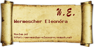 Wermescher Eleonóra névjegykártya